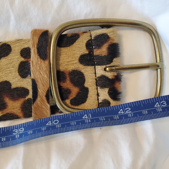 Nicole Miller Collection Genuine Italian Leather Leopard Print Belt Size Medium - Picture 6 of 10